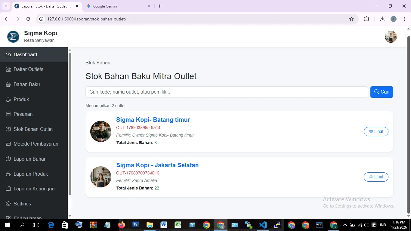 Stok Bahan Baku Mitra