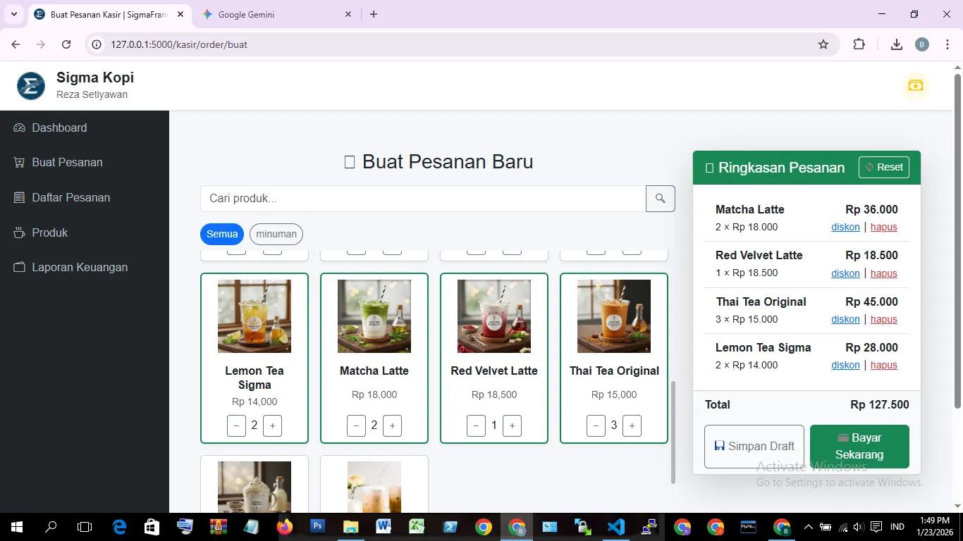 Buat Pesanan Pelanggan